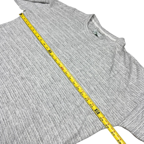 Aerie Ribbed Sweater Women’s Large Pullover White Black Gray‎ Oversize Split Hem - Picture 8 of 10
